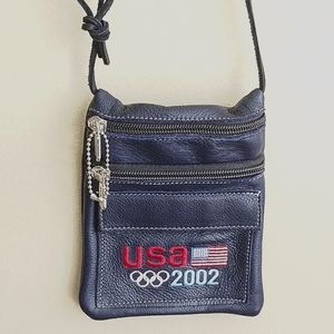 Roots 2002 Vintage USA Olympic Games Team Crossbody Bag Blue